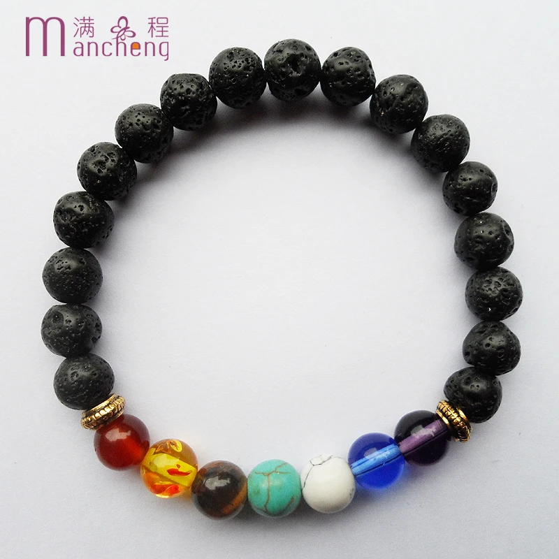 1 шт. черный браслет чакры из искусственных камней Женский Восстанавливающий