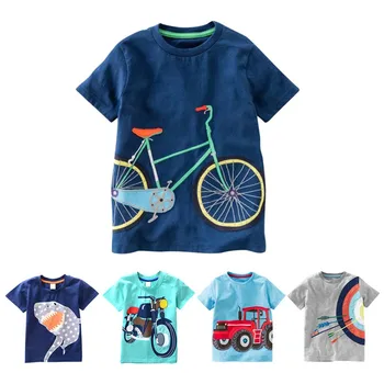 Summer Cotton Boys T-Shirt Kids Shirts Baby Boys Casual Short Sleeve Car Print T-shirt For Boy Children Toddlder Tee Shirts Tops 1