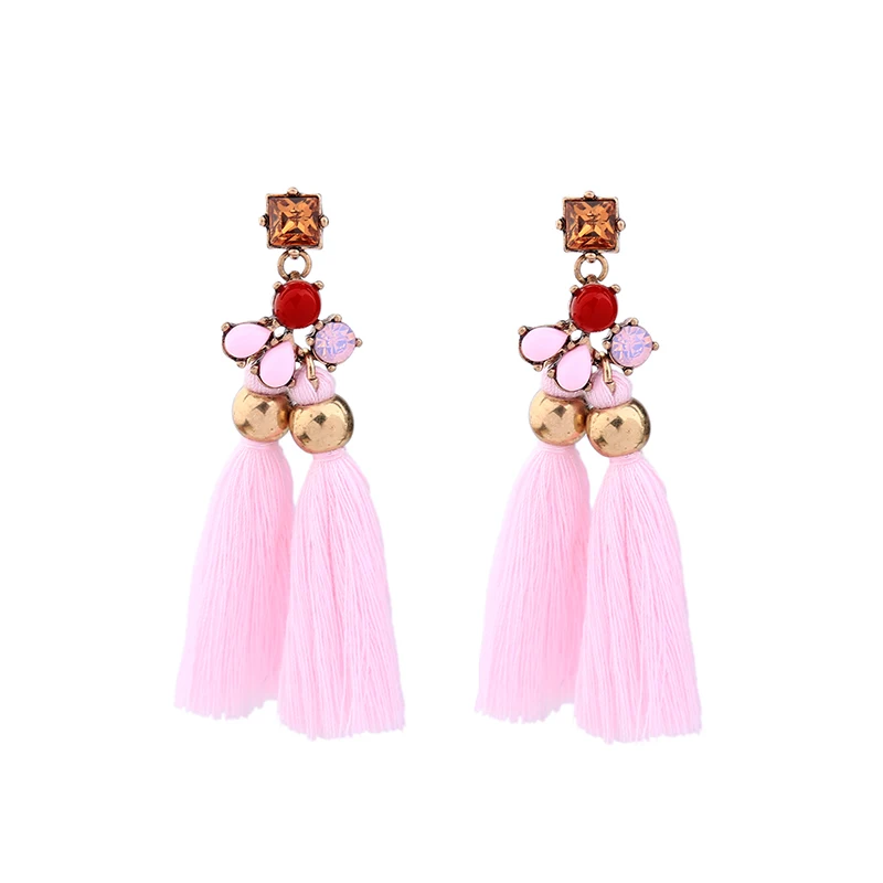Женские серьги с кисточками и бахромой из хлопка|tassel earrings|ethnic earringsearrings handmade |