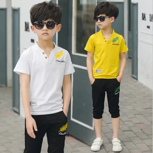 2018 Детский комплект летней одежды для мальчиков, комплекты одежды из 2 предметов, модное Радужное с принтом комплект хлопковой детской одежды, черныйбелыйчерный