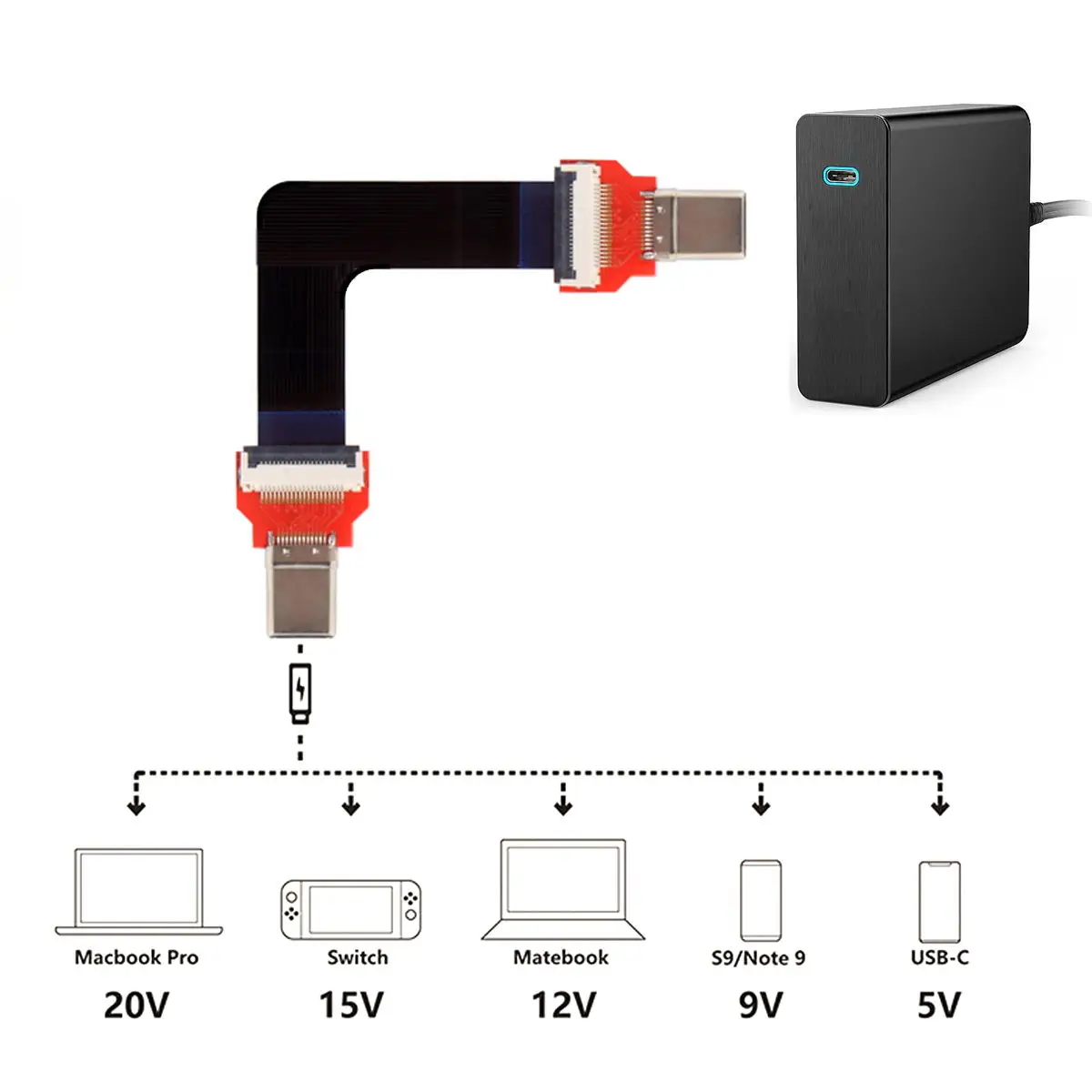 3а USB Type C кабель Быстрый зарядный для передачи данных Мужской и мужской MacBook ChromeBook