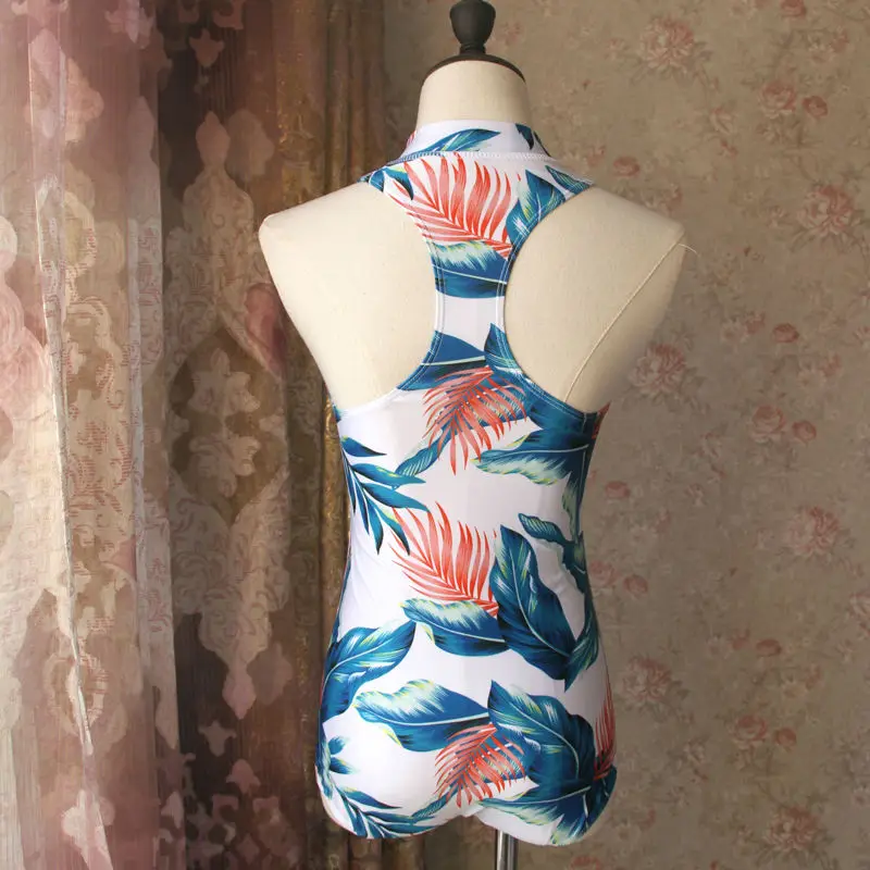 Женский купальный костюм в бразильском стиле с принтом на молнии спереди