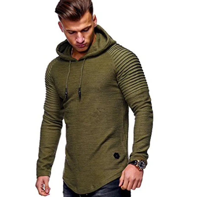 Мужские повседневные облегающие толстовки с капюшоном длинным рукавом осень 2019 |
