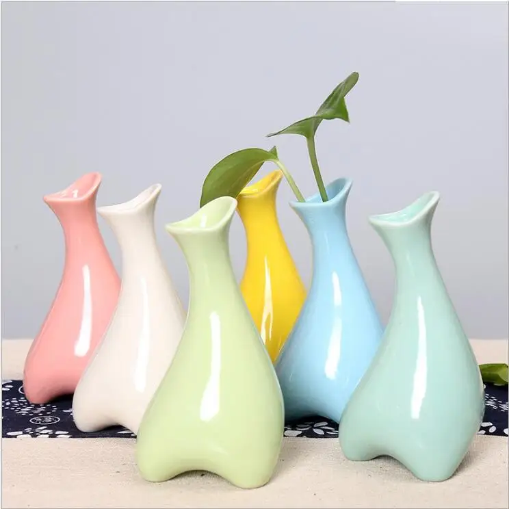 1PCS Mini Ceramic Vase Pattern Flower Creative Color Desktop Decoration Office Home Crafts | Дом и сад
