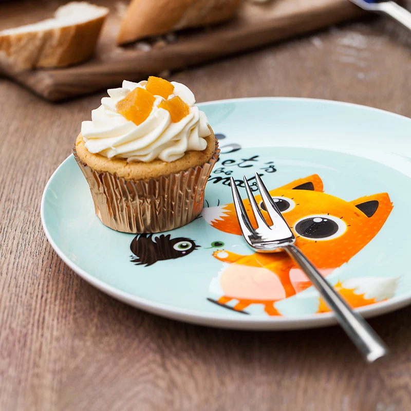 8-дюймовые керамические блюда и тарелки костяная китайская лисица мультяшный