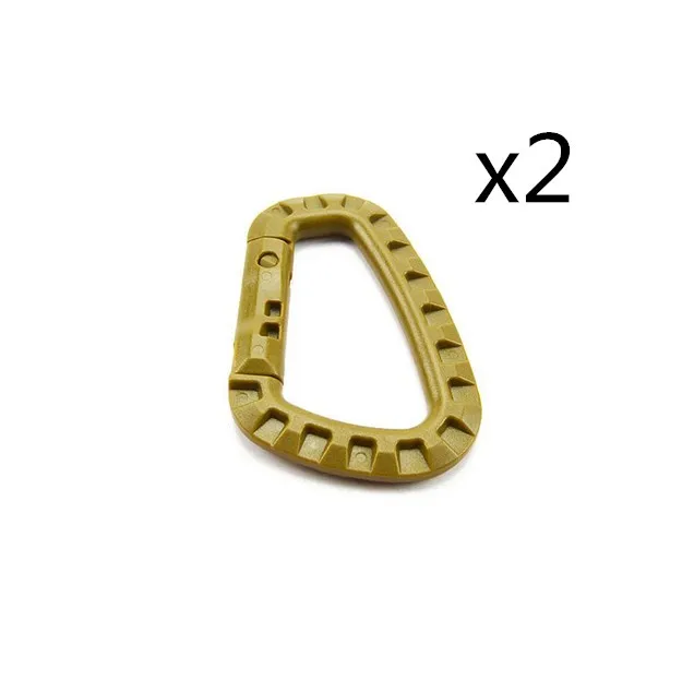 Khaki 2 шт./компл. соединение карабин подняться застежка-клипса крюк Рюкзак Molle Системы и d-образной пряжкой в стиле милитари на открытом воздухе сумка Отдых на природе Аксессуары для скалолазания - Цвет: Khaki
