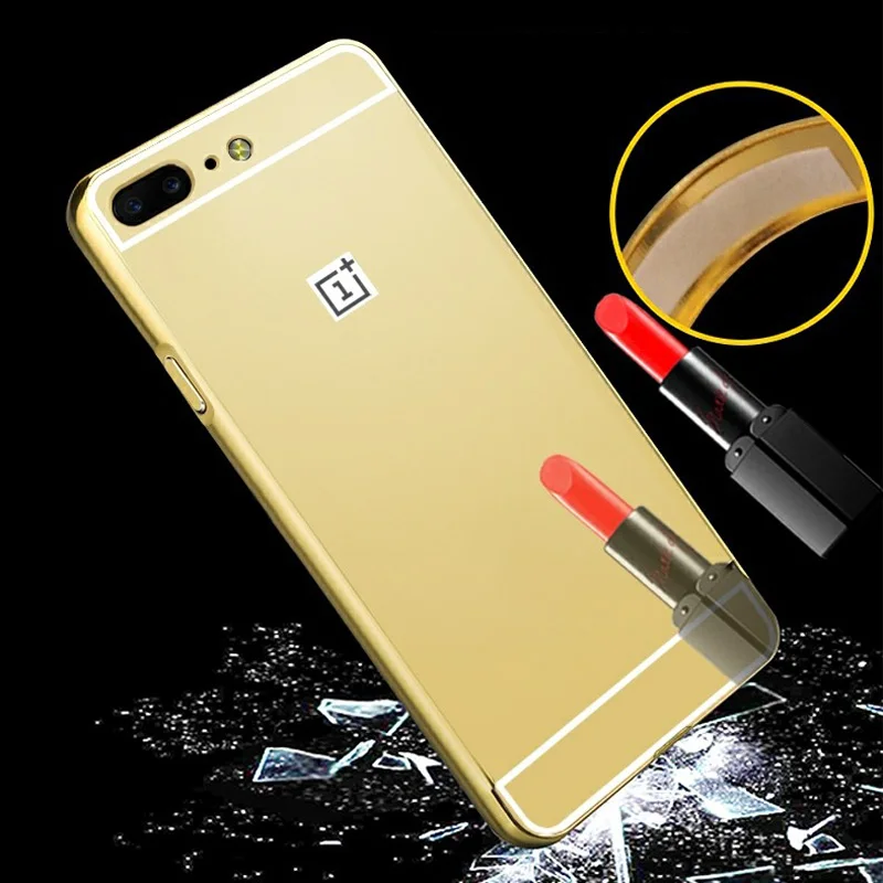Чехол One Plus 5 с алюминиевым металлическим покрытием и задней зеркальной
