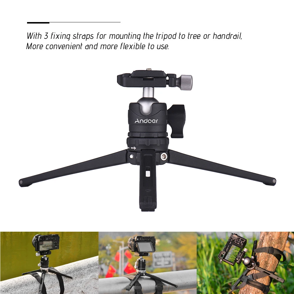 Andoer Table Desktop Mini Travel Tripod with Ball Head Quick Release Plate for Canon Nikon Sony DSLR GoPro Hero | Электроника