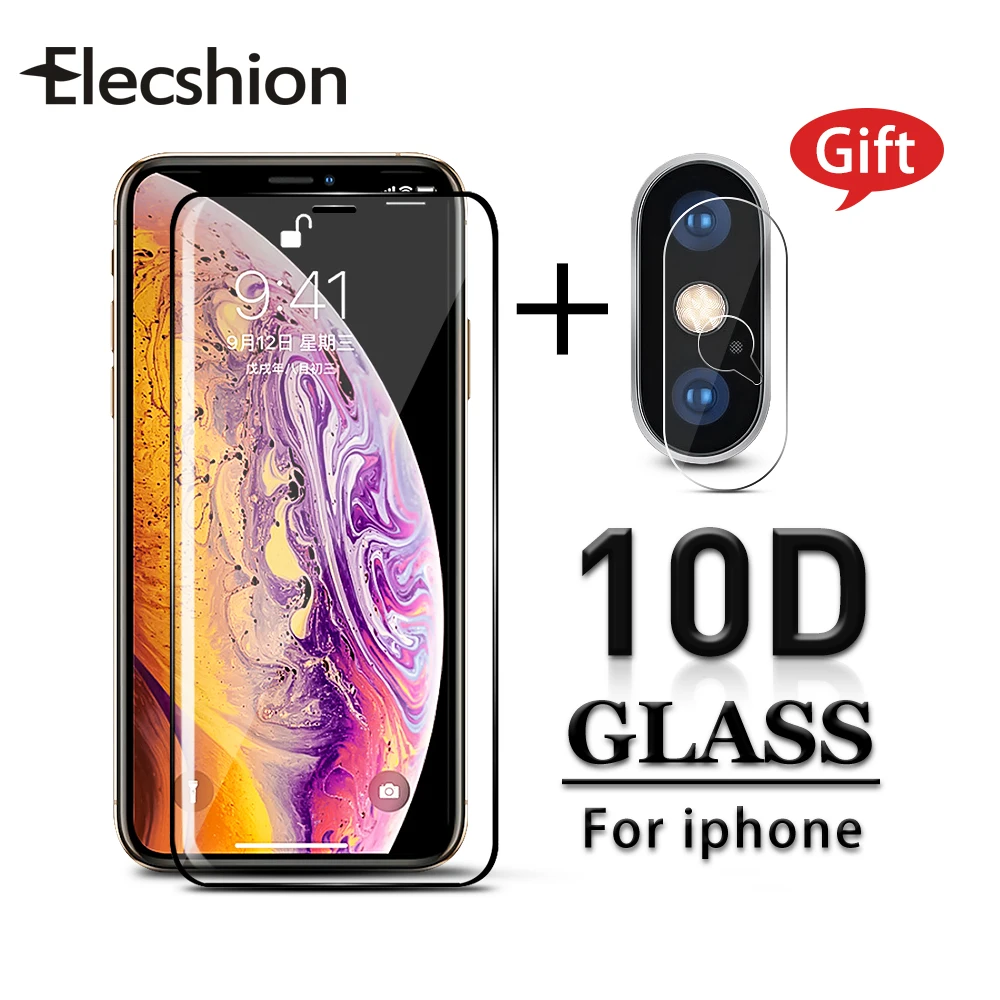 10D Защитная пленка для переднего экрана телефона из закаленного стекла iPhone X 7 6 6S 8