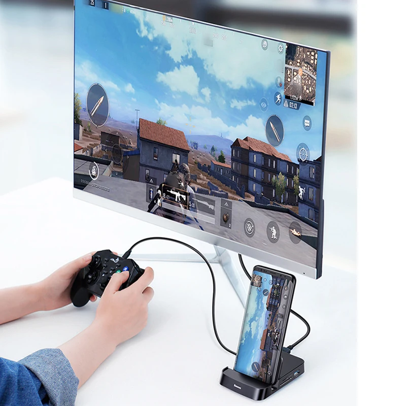 USB концентратор 8 в 1 зарядное устройство SDTF HDMI с адаптером питания для телефона Type