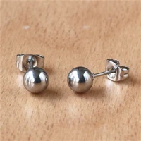 tq13 316 l stainless steel 6mm brief balls stud earrings