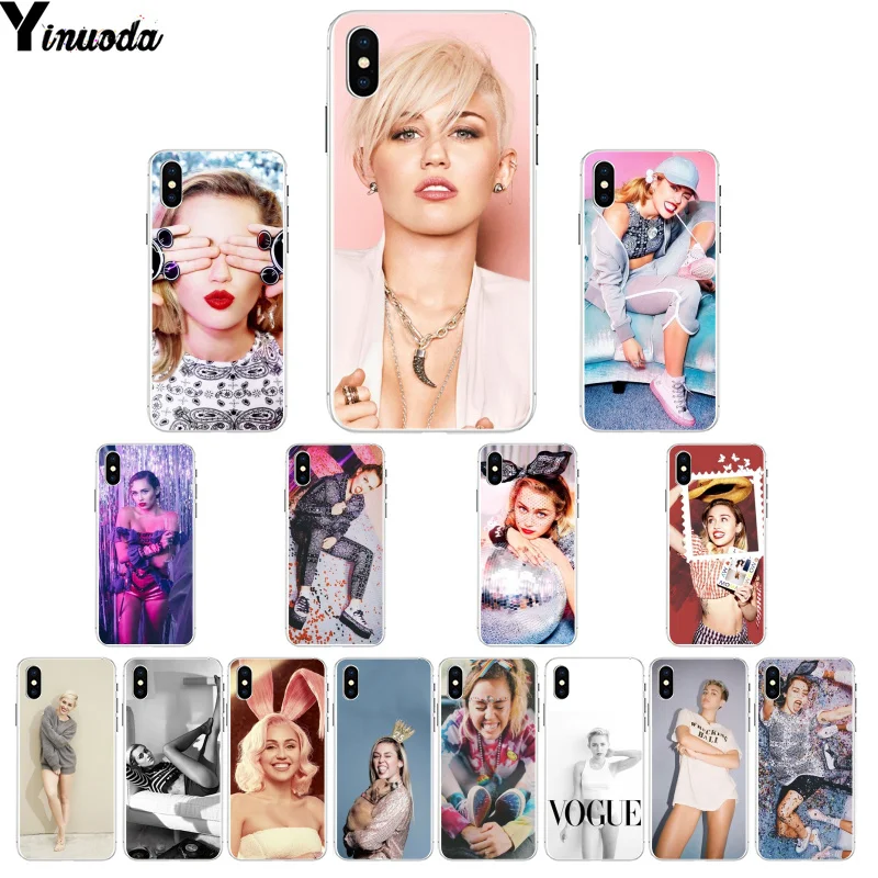 Yinuoda Майли Сайрус DIY печать рисунок чехол для телефона iPhone 5 5Sx 6 7 7plus 8 8Plus X XS MAX XR |