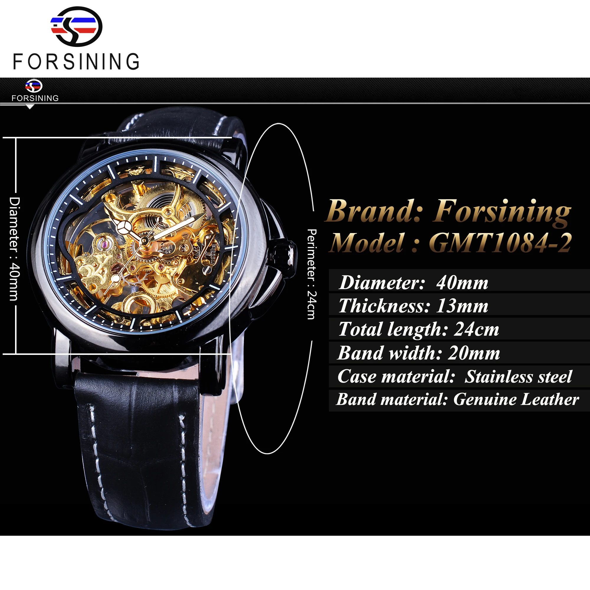 Forsining 2018 Royal Flower Carving Gear Golden Openwork Black Genuine Leather Mens Mechanical Watch Top Brand Luxury Male Clock | Наручные