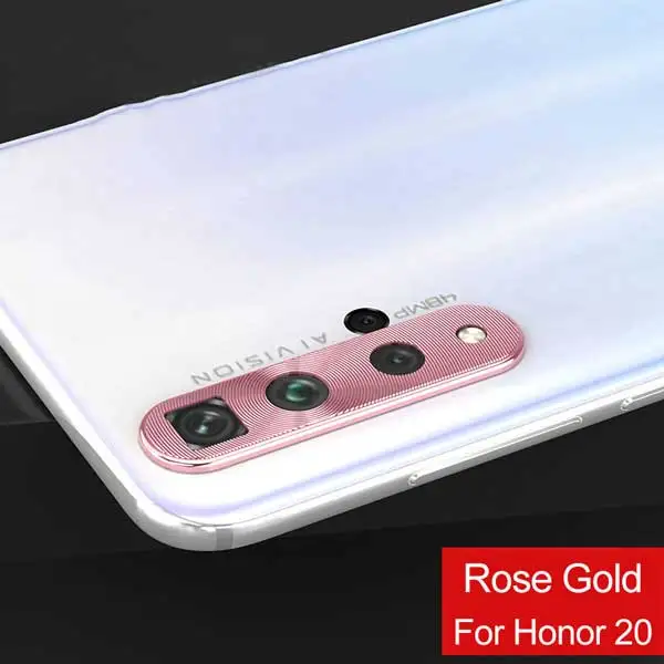 Rose Gold Чехол-бампер для объектива камеры huawei Honor 20 Pro 20i Magic 2 для huawei Nova 4E 4 3E 3i 3, защитный кольцевой чехол для объектива телефона - Цвет: Rose Gold