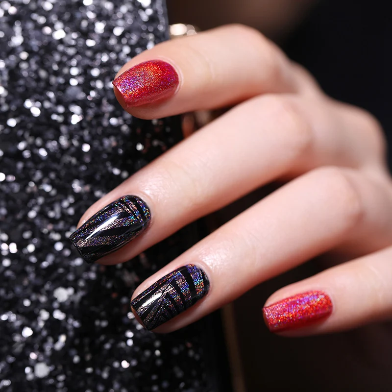 Рожденный PRETTY 6 мл стемпинг ногтей покрытие серебряный голографический лазер