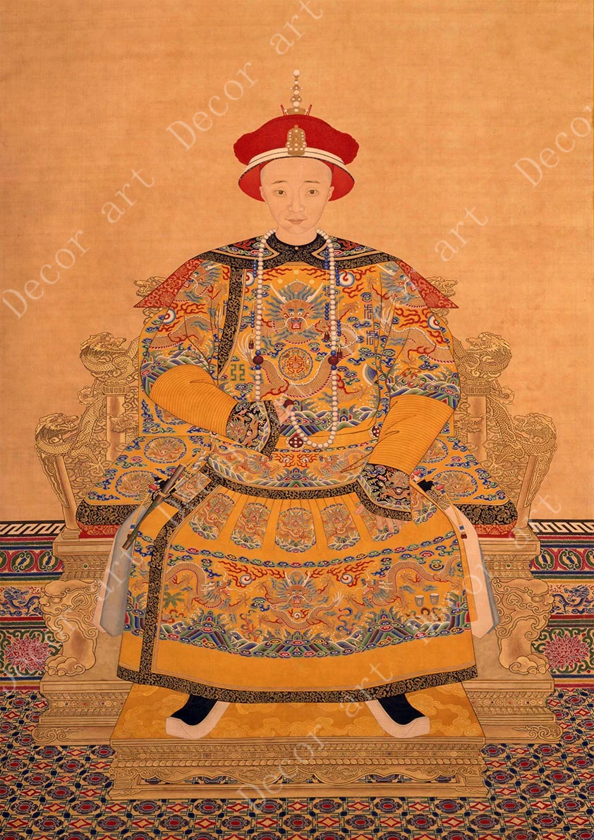 Китайский маньчжу Династия Цин император классические картины на холсте