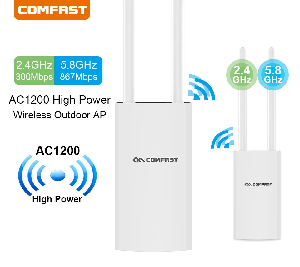 Уличный Wi-Fi репитер AC1200 усилитель маршрутизатора уличный точки доступа