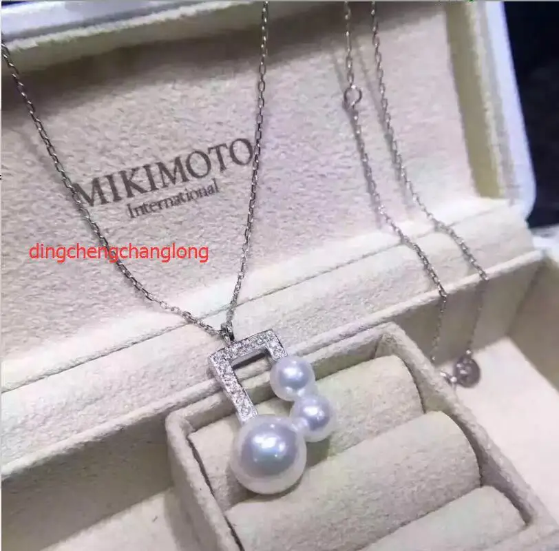 free shipping &gt&gt&gt&gtnoble jewelry Natural Akoya 5-6mm 9-10mm pearl pendant 18k solid gold chain | Украшения и аксессуары