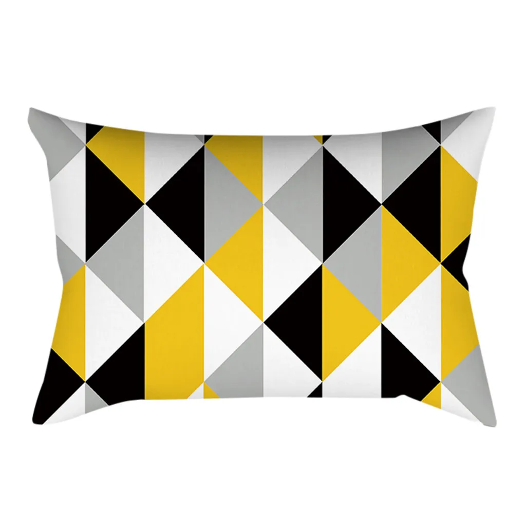 Желтый серый геометрический чехол для подушки домашний декор бархатное покрытие