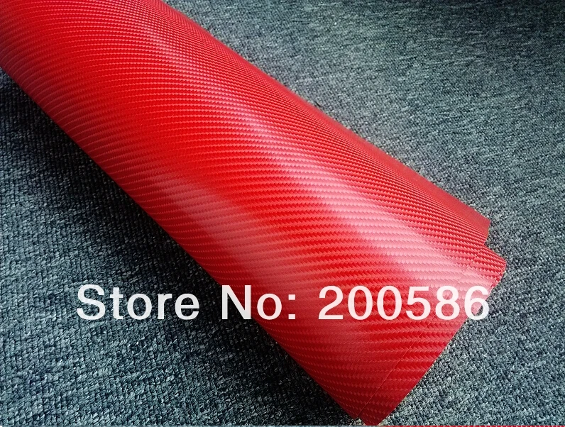 Глянцевая 4D красная углеродная волоконная виниловая пленка для автомобиля с