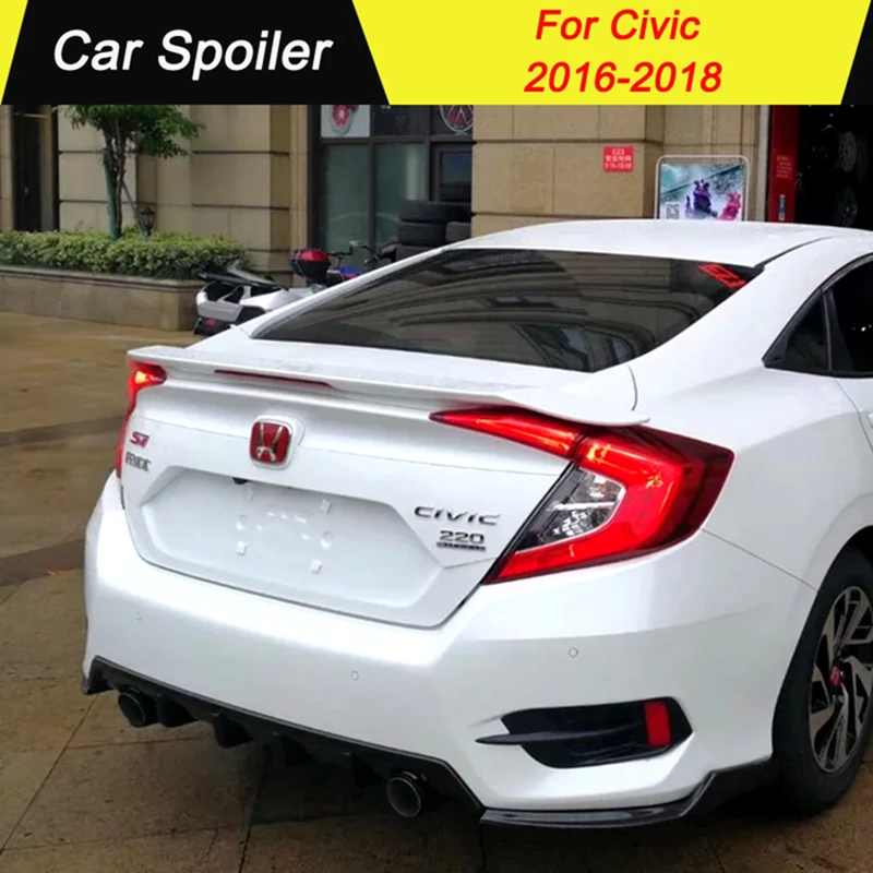 Для Honda Civic- Высокое качество ABS пластик Таиланд RS Стиль праймер цвет украшение в виде хвостового крыла задний багажник автомобиля спойлер