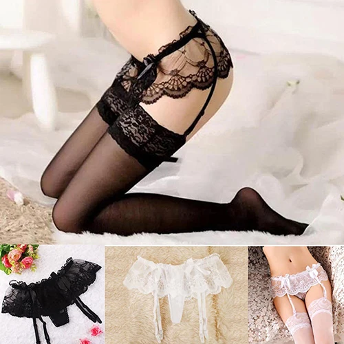 2016 сексуальные удобные женские прозрачные кружевные чулки до бедра подвязки с