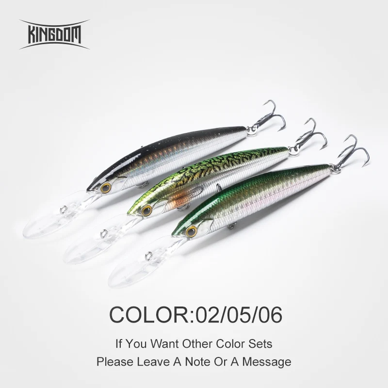 9505-2-5-6 Kingdom New Jerkbaits 100DR Fishing lures 100mm 120mm Suspending Minnow wobblers Depth 6-10ft long-casting Bass Pike Hard Baits - Цвет: 9505-2-5-6