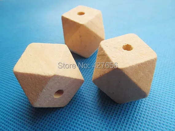 20 шт. крупные необработанные граненые бусины из натуральной древесины 25 мм |