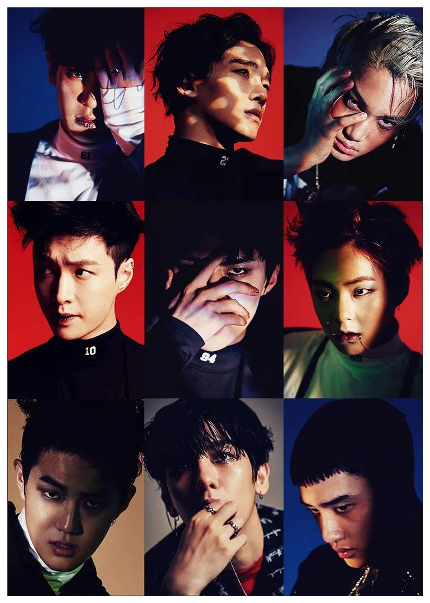 Kpop постер EXO белая бумага с покрытием для печати, настенная наклейка, украшение для дома, стены, художественный плакат