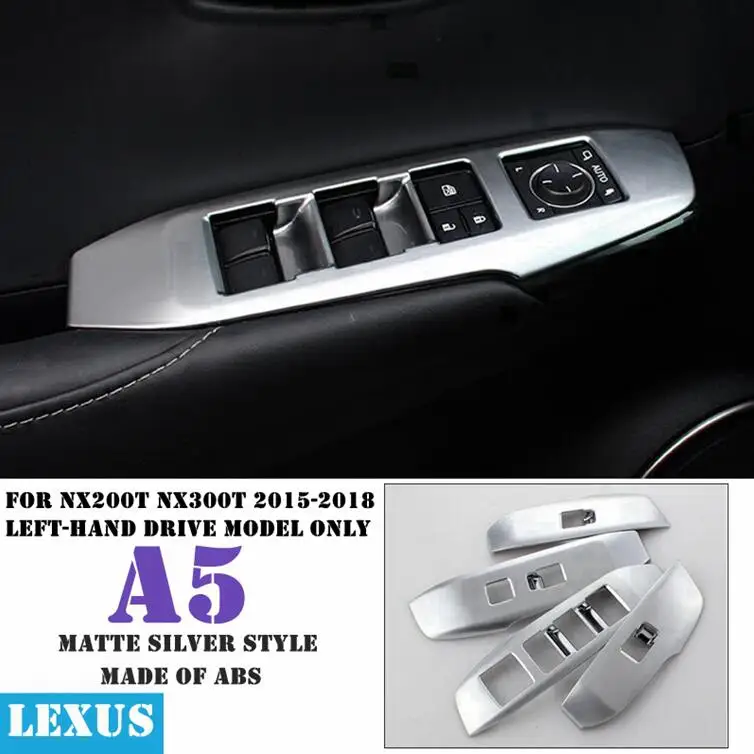 A5 Для LEXUS NX200T NX300T- ABS нержавеющая сталь внутренняя дверь автомобиля подлокотник окно Лифт кнопка включения Защитная крышка отделка - Название цвета: A5