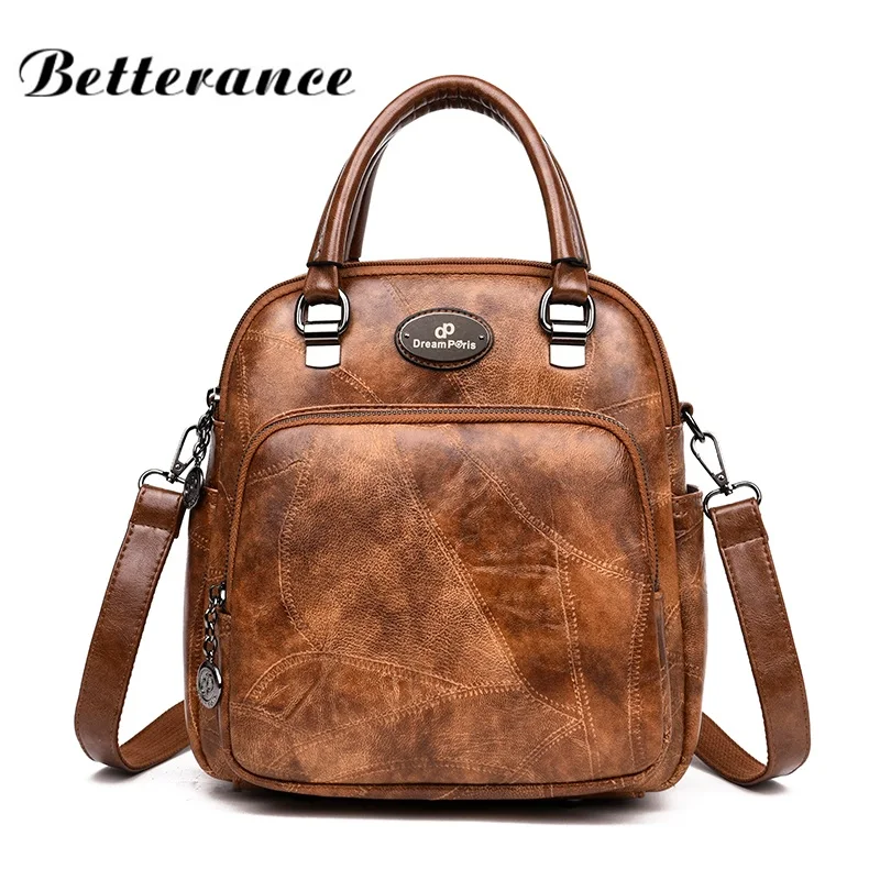 Betterance mutifunction рюкзак для женщин Винтаж школьный женская сумка sirt cantasi mochila escolar cuero