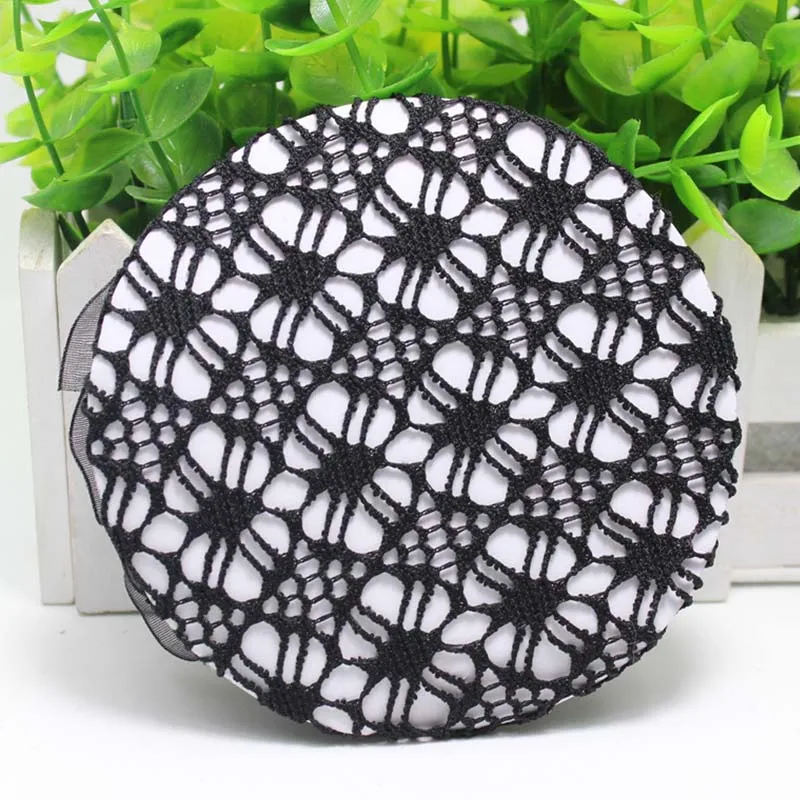Black Lace Hairnet Мода 1 шт. Бортпроводник бантик волос-сетка булочка снуд профессиональная заколка для волос женский бант отель менеджер волос - Цвет: Black Lace Hairnet