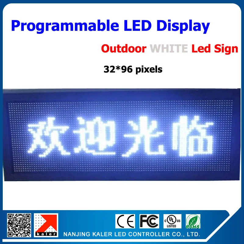 

32*96 pixels P10 LED display white shop advertising screen outdoor waterproof led display board led signs led screen