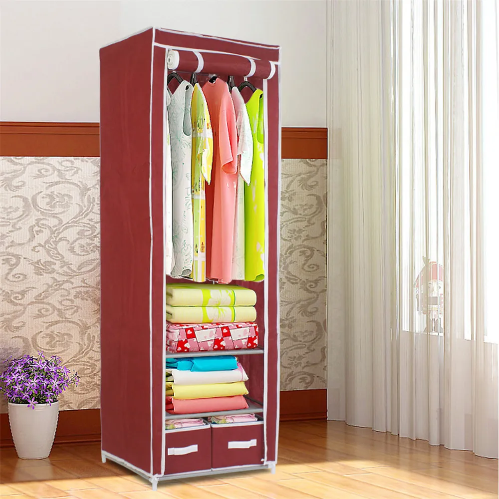 Finether металлический каркасный Тканевый шкаф портативный простая ткань стальная