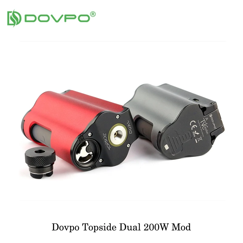 Электронная сигарета DOVPO Topside Dual 200 Вт Vape Mod Top Fill TC Squonk 10 мл Питание от двойной батареи 18650 испаритель VS Drag 2