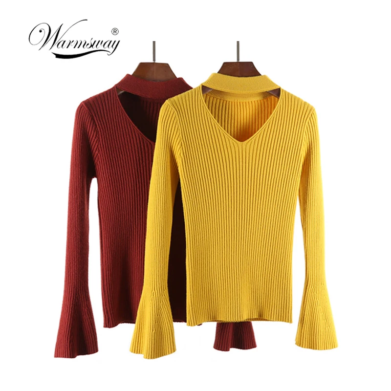 WARMSWAY Lurex трикотажный женский модный тонкий с открытыми плечами сетчатый лоскутный пуловер с расклешенными рукавами свитер шикарный Базовый Топ B-158