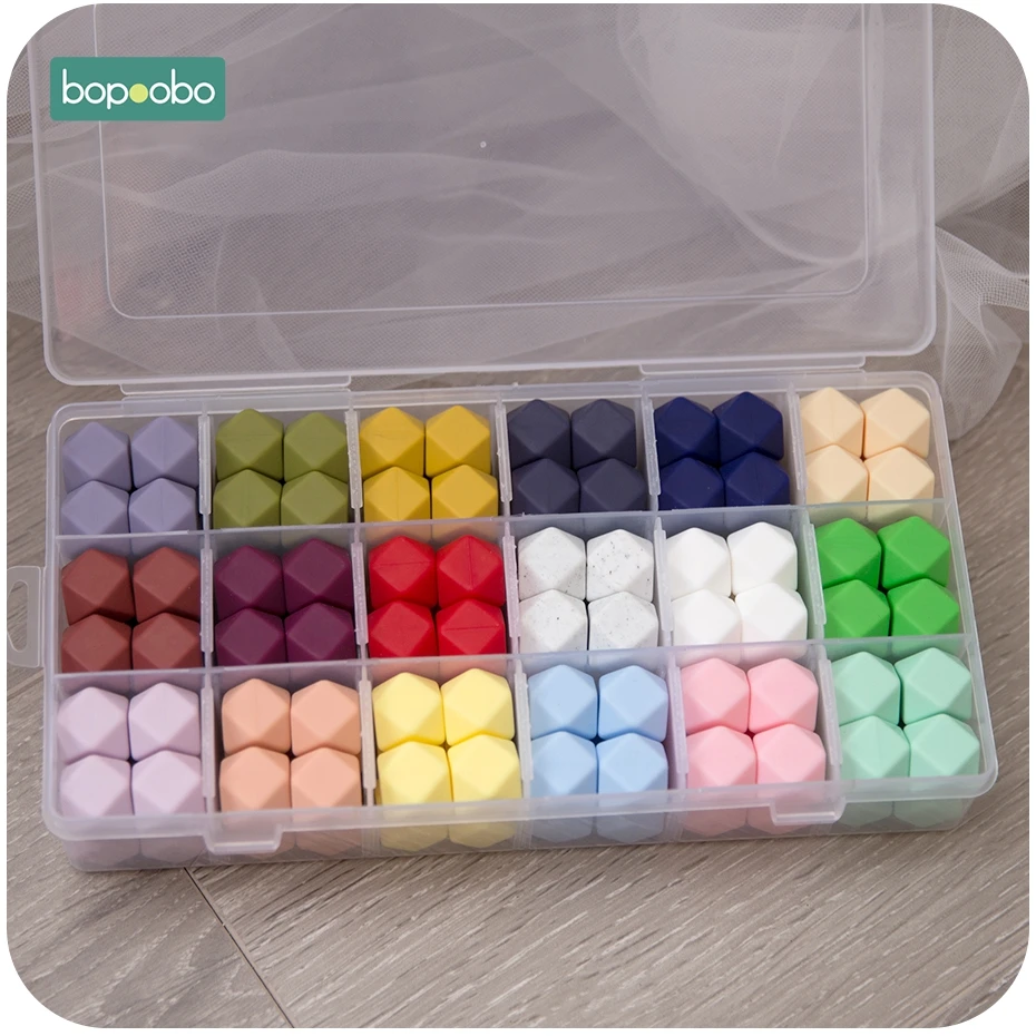 10 шт. шестигранные силиконовые мини бусины для прорезывания зубов 14 мм без BPA