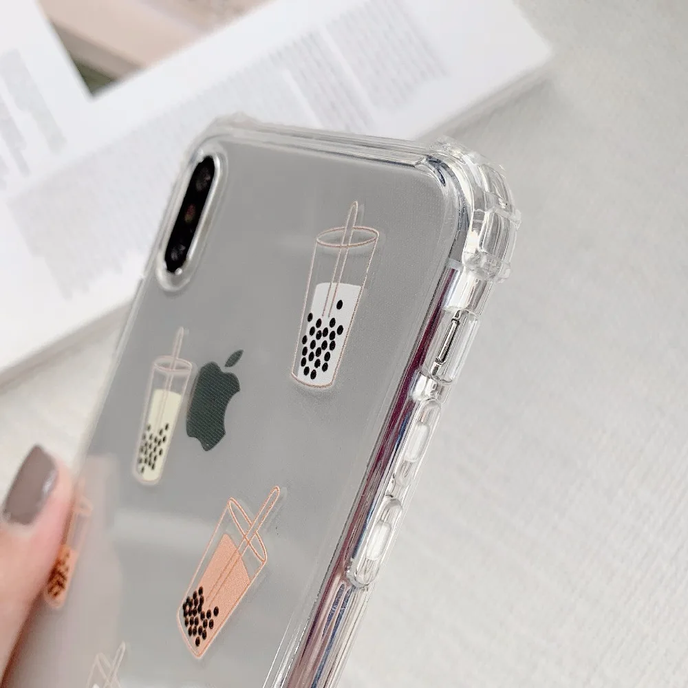 Kuutti Squishy Cute Bottle Drinking Clear Soft TPU Friends Girls Summer Mobile Phone Cases for iPhone 6 6s 7 8 Plus X XR XS Max |