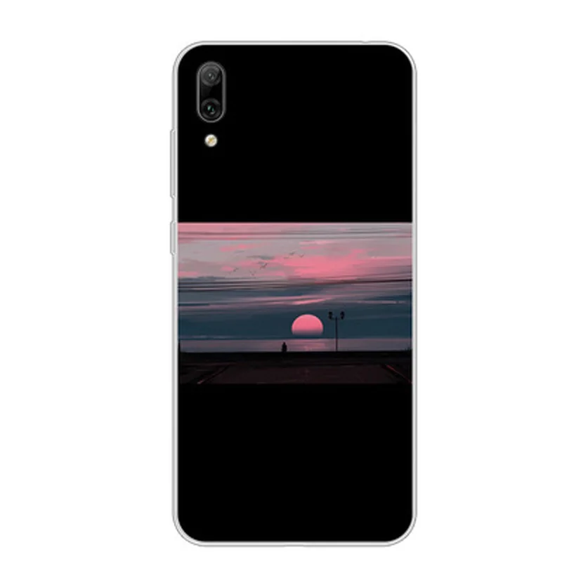 Чехол для Huawei Enjoy 9 Обложка красивая девушка Противоударная мягкая задняя крышка