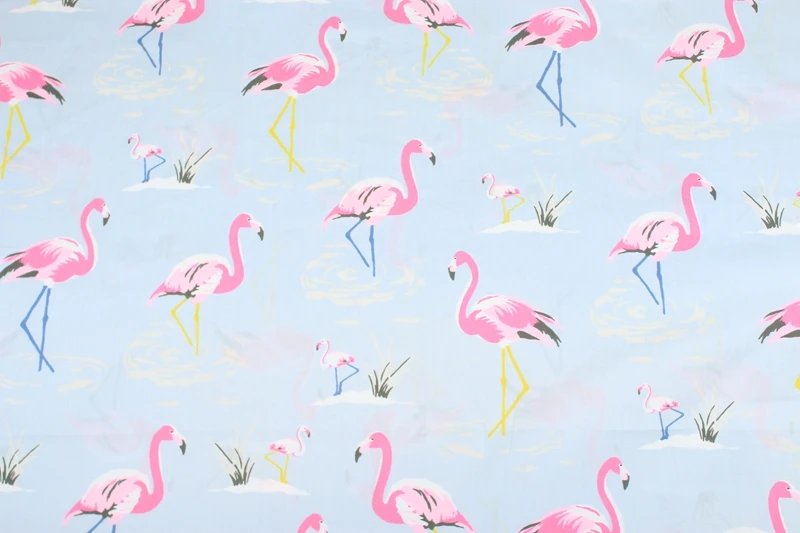 Хлопчатобумажная ткань с принтом фламинго 50x140 см|printed tissue|telas diycotton fabric |