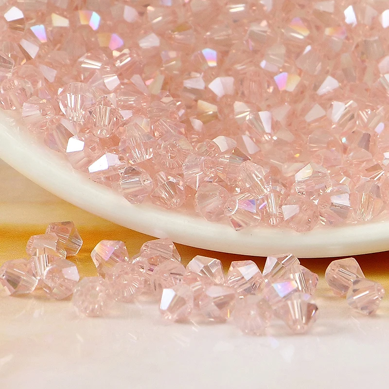 K9 Crystal 5301 # класса AAAA светло розовый цвет AB 3 мм 4 5 6 8 Кристальные биконусные