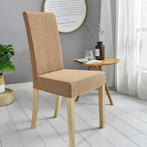 Sand color Вельветовый тканевый чехол на стулья эластичные Чехлы съемный столовый набор чехлы для стульев гостиничный Банкетный чехол для сиденья качественный плотный прочный - Цвет: Sand color