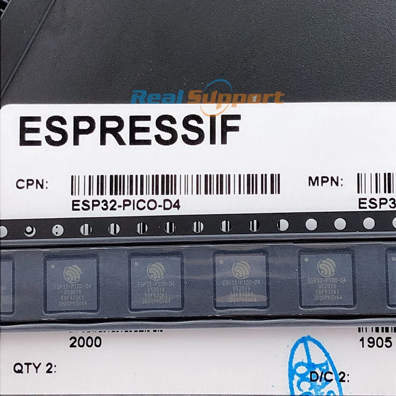 SIP модуль ESP32 PICO D4 с 4 Мб флэш памятью двухъядерный MCU Wi Fi Bluetooth combo LGA 48 pin 7*7