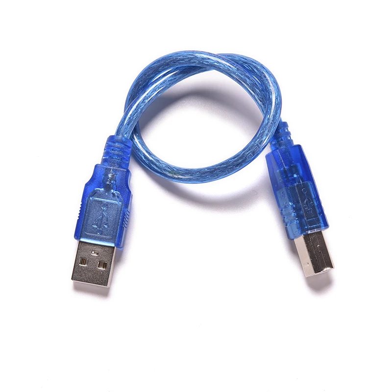 Кабель USB 2 0 синий 30 см для принтера двойное экранирование высокая скорость