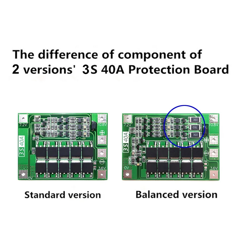Защитная плата PCB BMS для зарядного устройства литиевых батарей 5 шт./лот 3S 40 А