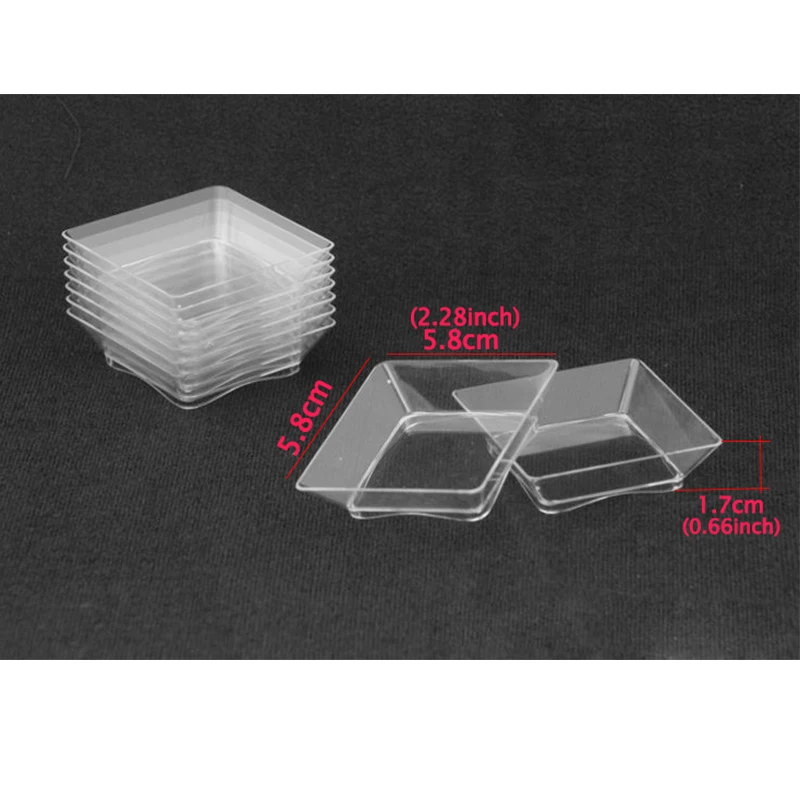 Мини пластиковые десертные блюда бокалы для дегустации прозрачная тарелка торта