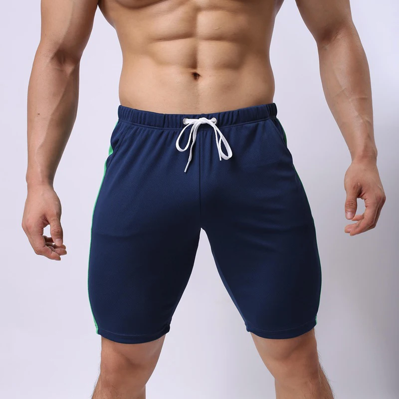 Мужские мягкие шорты для бега спортзала спортивные дышащие штаны фитнеса