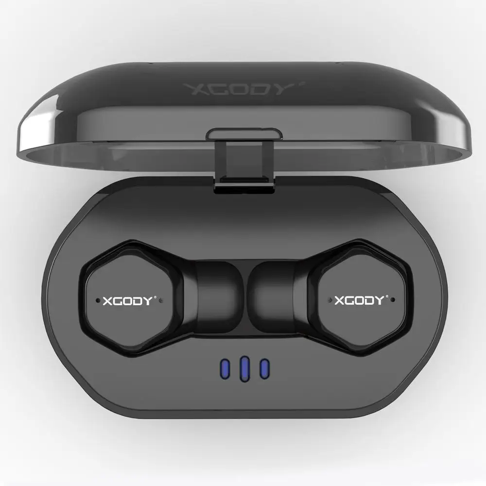 XGODY F8 бизнес беспроводные наушники Мини Bluetooth TWS наушники Handfree шумоподавление наушники с микрофоном для iphone Android - Цвет: Black