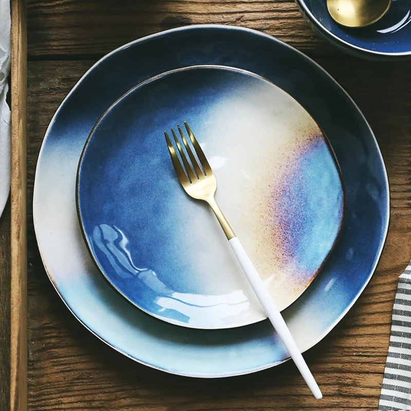 7.8/10.8 Inch Creative Plate Art Tableware Dinnerware Spaghetti Steak Dish Dinner Saucer Dishes Home Breakfast Pastry Cake | Дом и сад