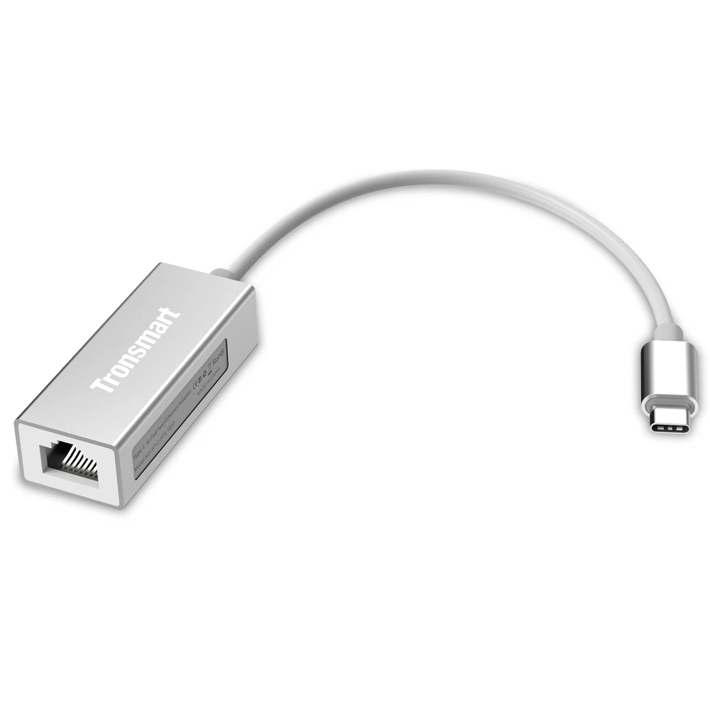 Адаптер Tronsmart CTL01 Type C папа RJ45 USB Трансвертер самый быстрый гигабит для LAN Windows Mac Google